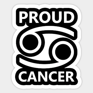 Proud Cancer White Sticker